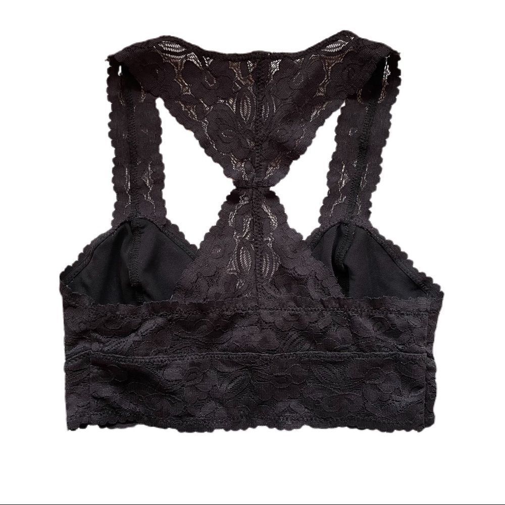NWT Intimately Free People Galloon Lace Racerback Black Bralette - Picture 6 of 7